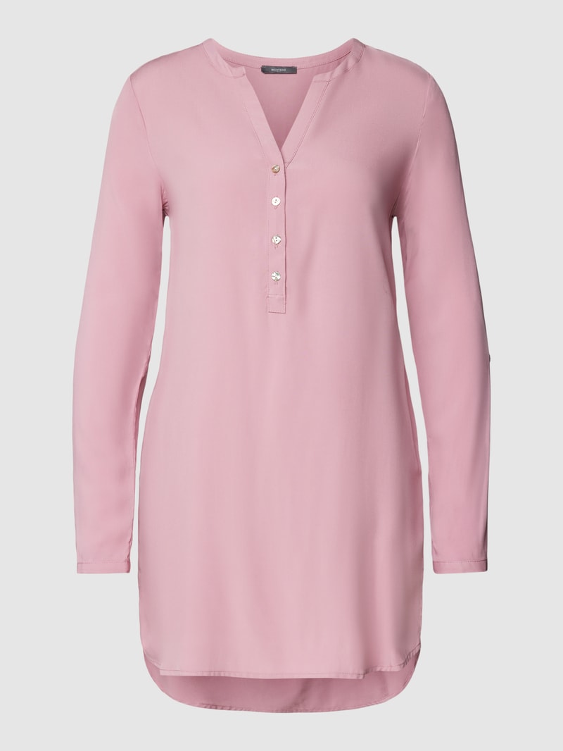 Bluse mit Tunikakragen in altrosa