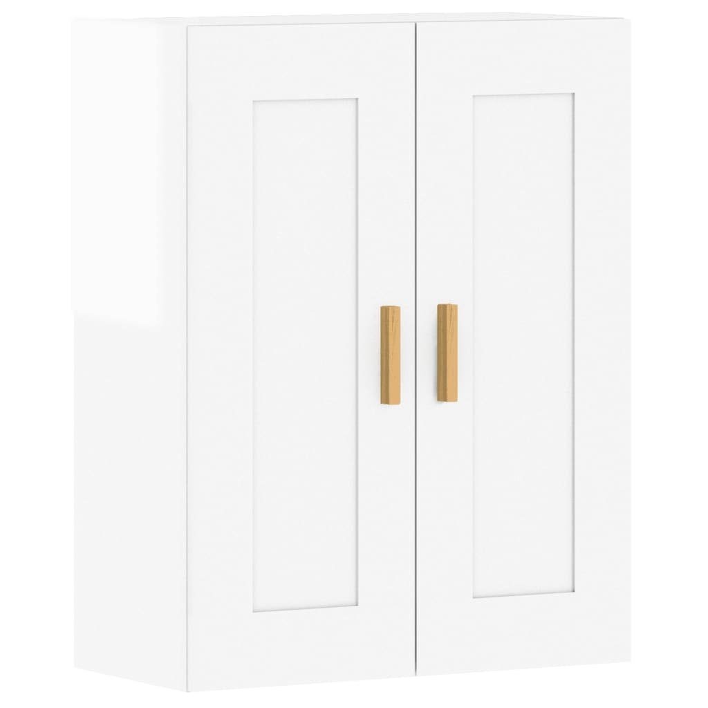 vidaXL Sideboard Wandschränke 2 Stk. Hochglanz-Weiß Holzwerkstoff (2 St)