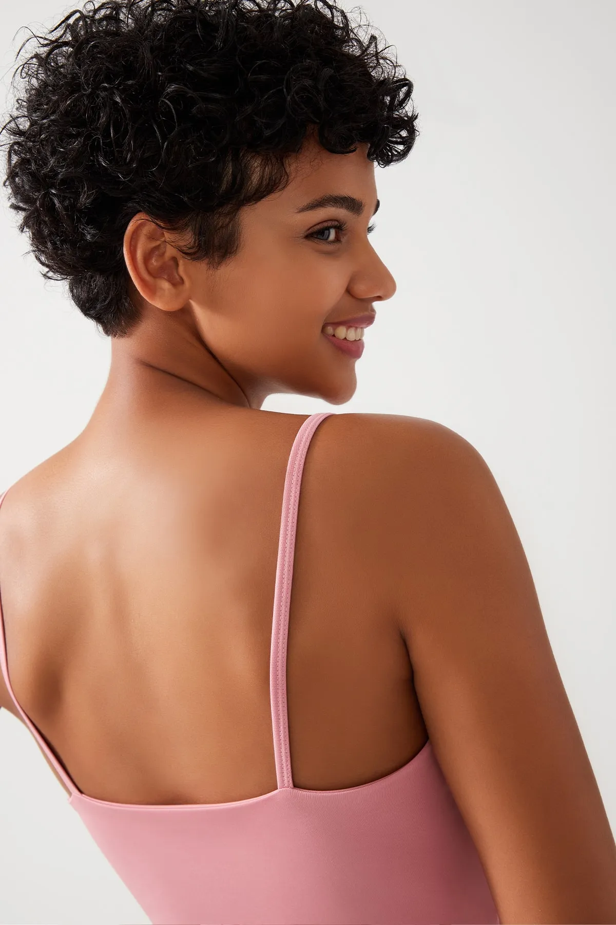 LOS OJOS  Leicht unterstützte, abgedeckte Sport-BH-Träger für Damen in Rosa