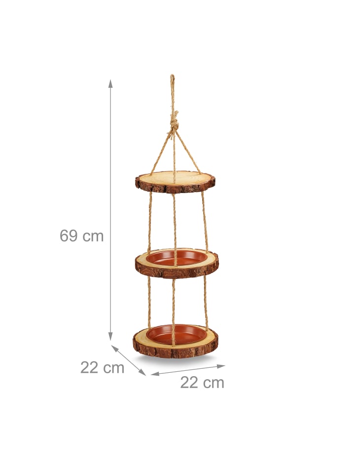 relaxdays Vogelfutterhaus in Natur - (H)69 x Ø22 cm günstig kaufen onesize