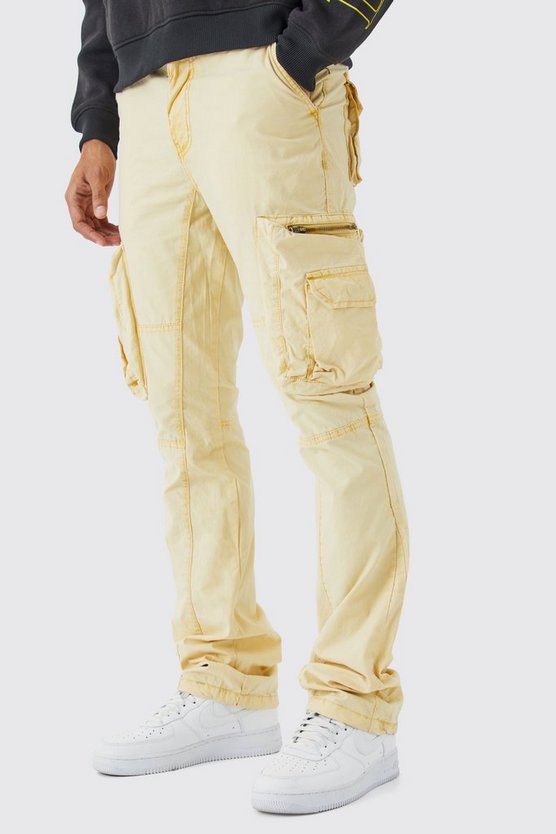 Slim-Fit Schlaghose mit Acid-Waschung