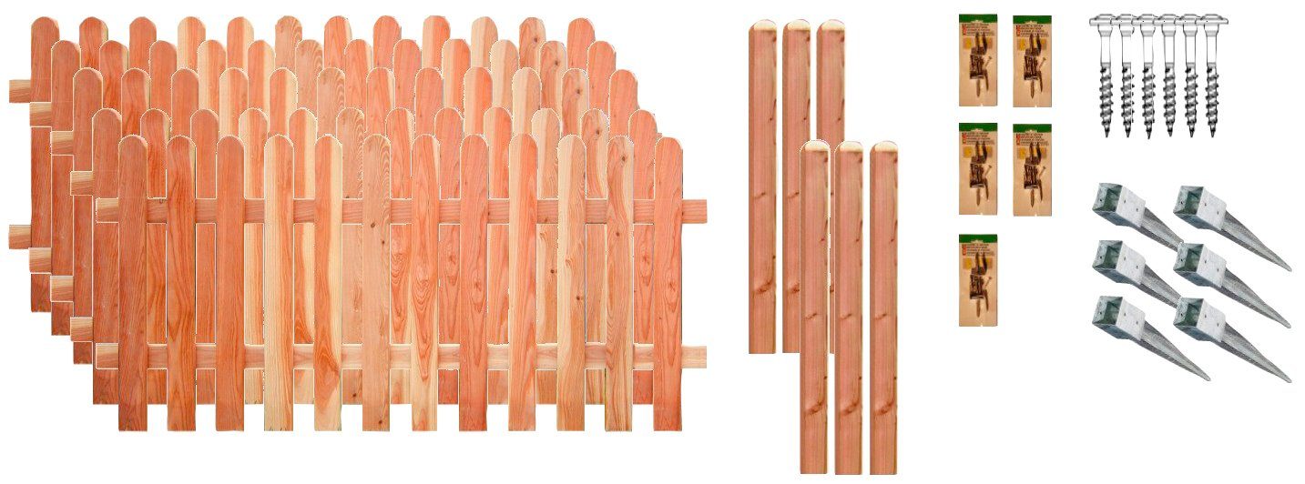 Tetzner & Jentzsch Staketenzaun Austin 3, (Set), 5 Elemente, LxH: 954x80 cm
