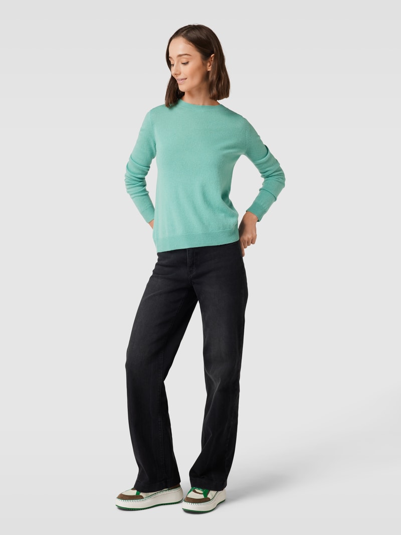 Kaschmirpullover in melierter Optik in schilf