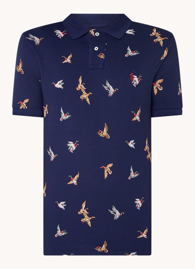 Ralph Lauren uska polo majica s printom i vezom logotipa