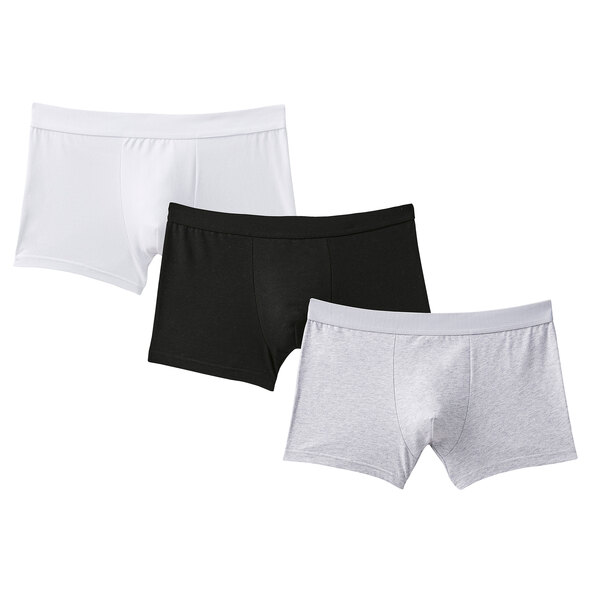 Retro-Boxershorts, weiß/schwarz/grau, 3er Set