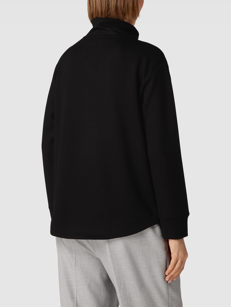 Sweatjacke mit Stehkragen in schwarz