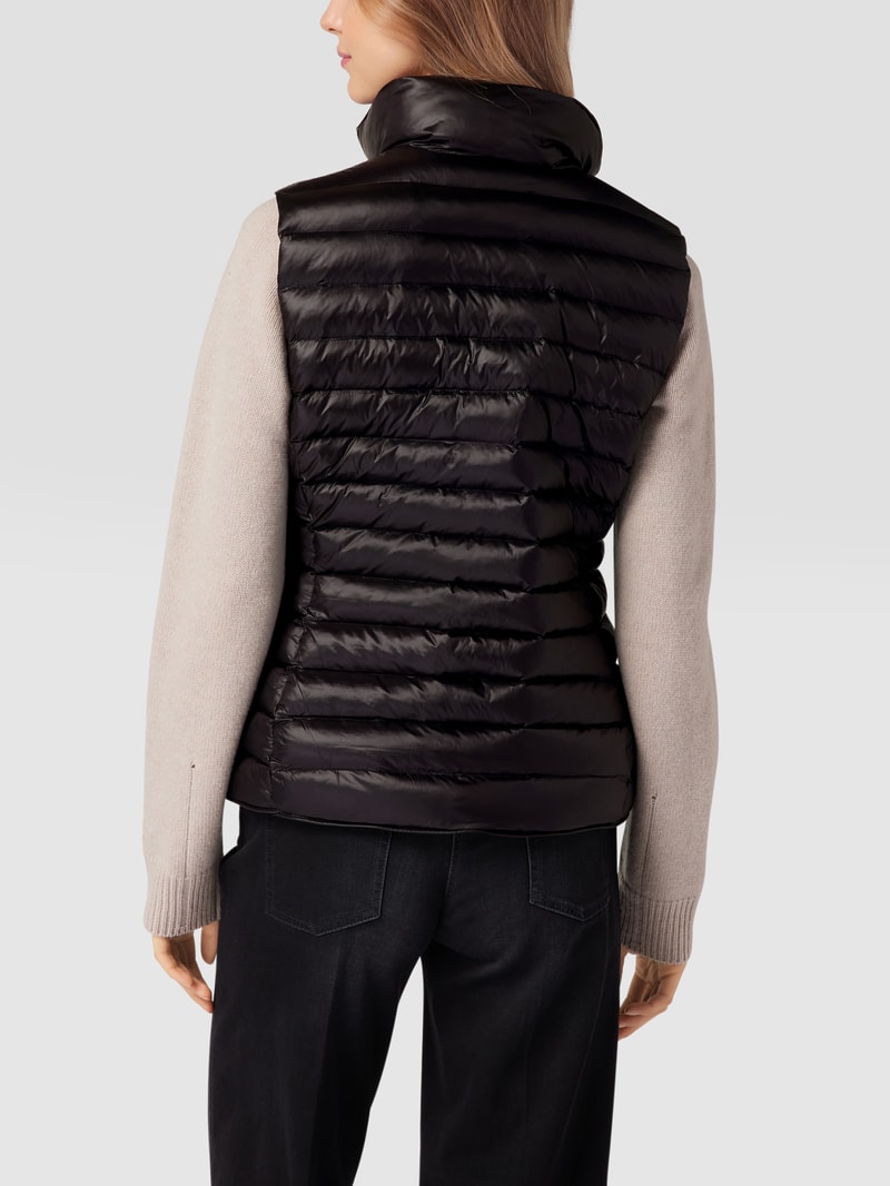 Steppweste mit Label-Applikation Modell 'Italy Vest' in schwarz