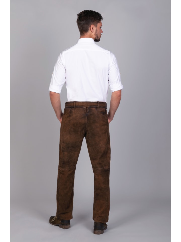 Edelnice Lederhose in dunkelbraun günstig kaufen
