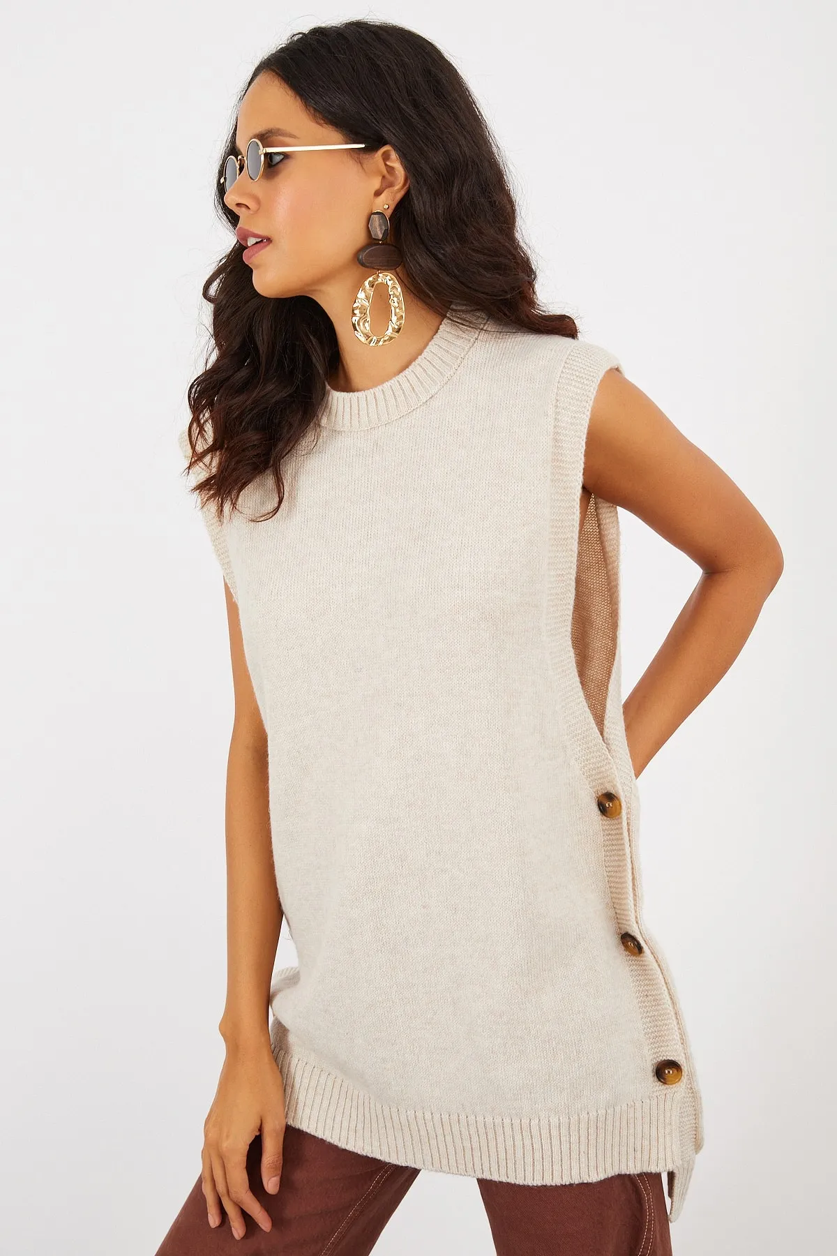 Cool & Sexy  Tunika - Beige - Regular Fit