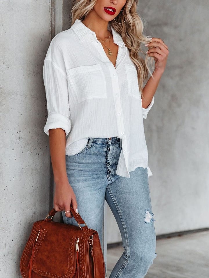 Milan Kiss Bluse in Weiß günstig kaufen
