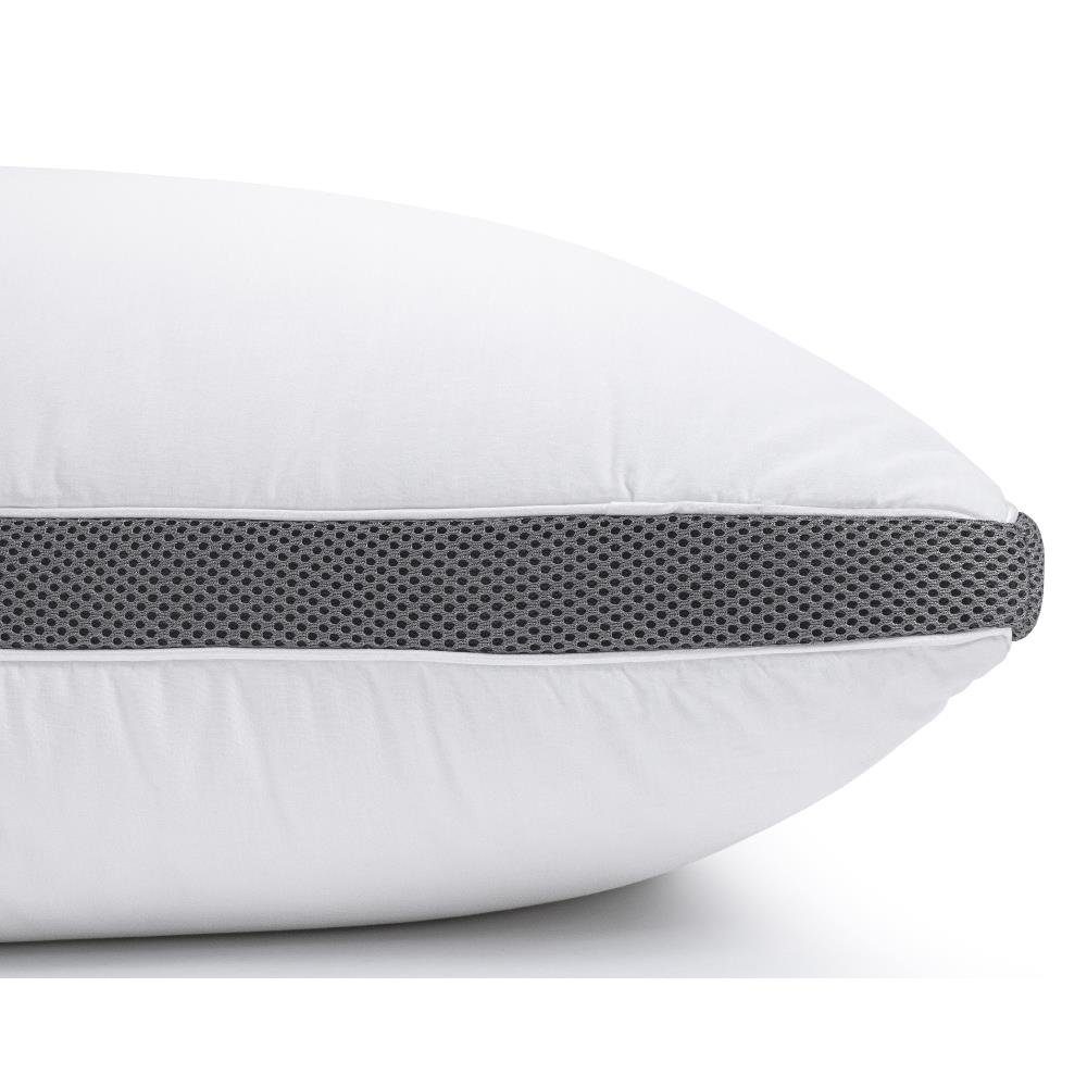 3-Kammer-Kopfkissen 3-Kammer-3D-Memory-Schaum-Kissen, Sitheim-Europe, Füllung: 50% Memory Foam Flakes, 50% Hohlfaser-Polyester, Seitenschläfer, Rückenschläfer, Bauchschläfer, Gut atmungsaktiv, Anti-Allergie