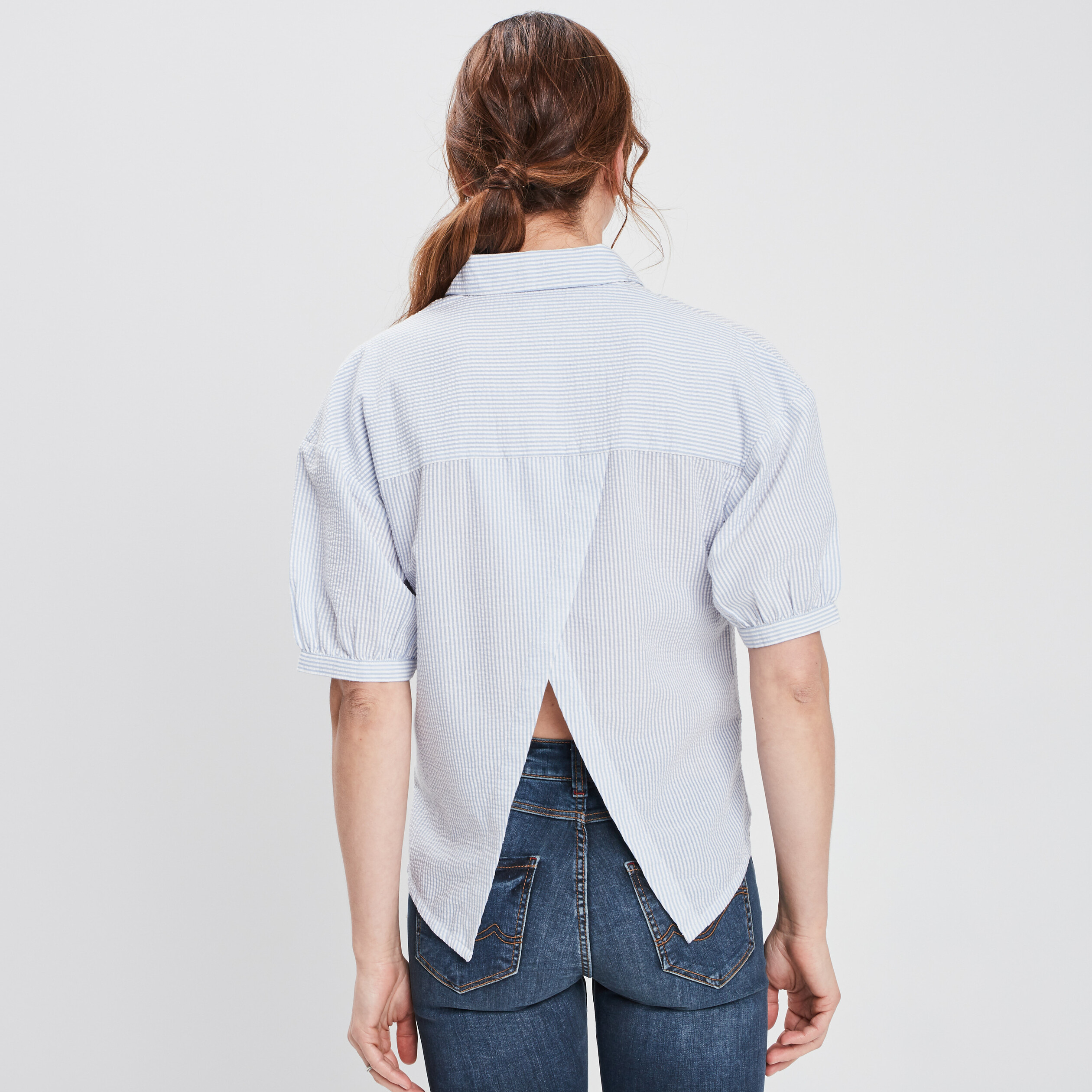 Chemise manches 3 4 blanc femme | La Halle