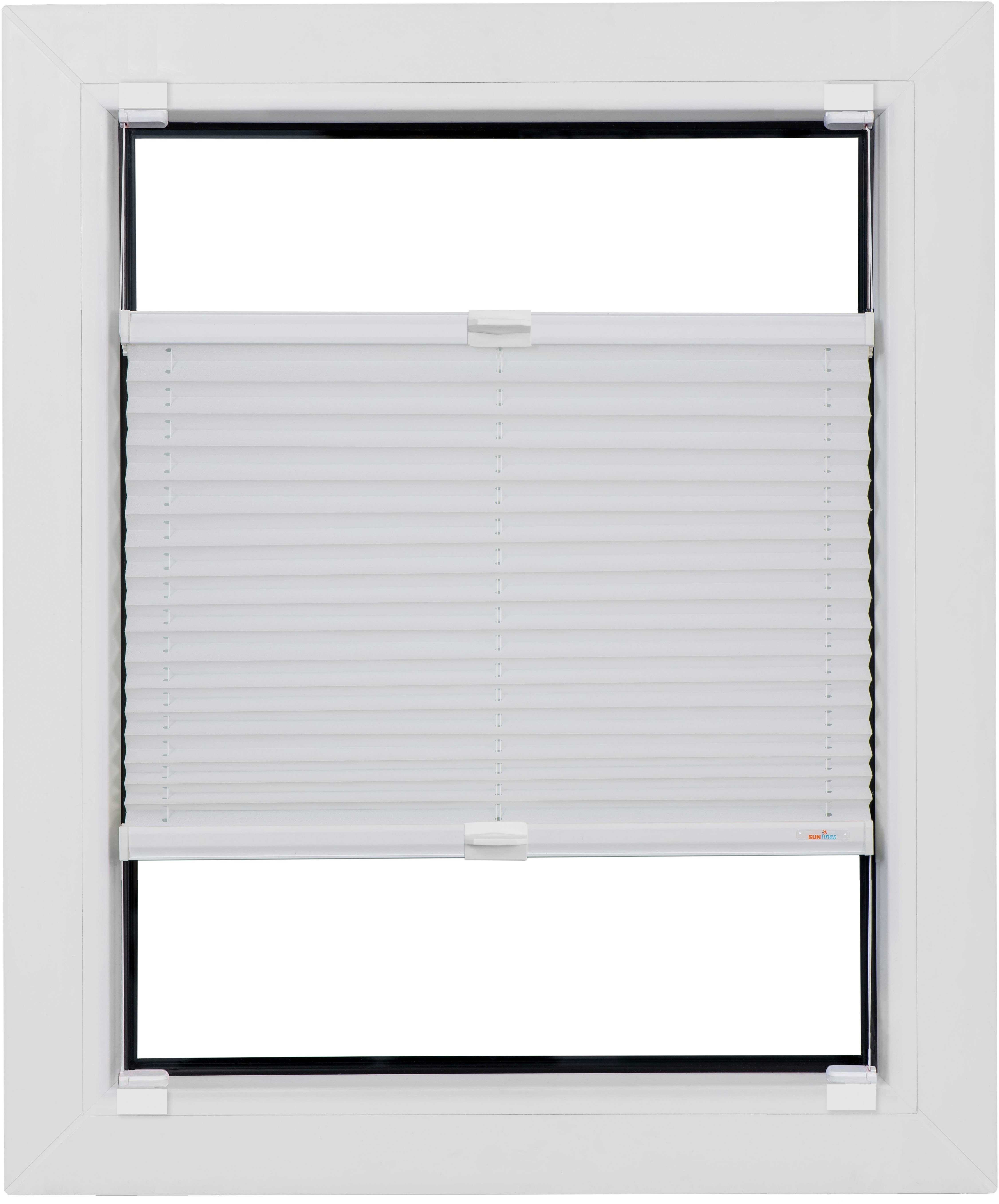 Klebe-Plissee One Size Style Crepe, sunlines, blickdicht, ohne Bohren, verspannt, Haftfix