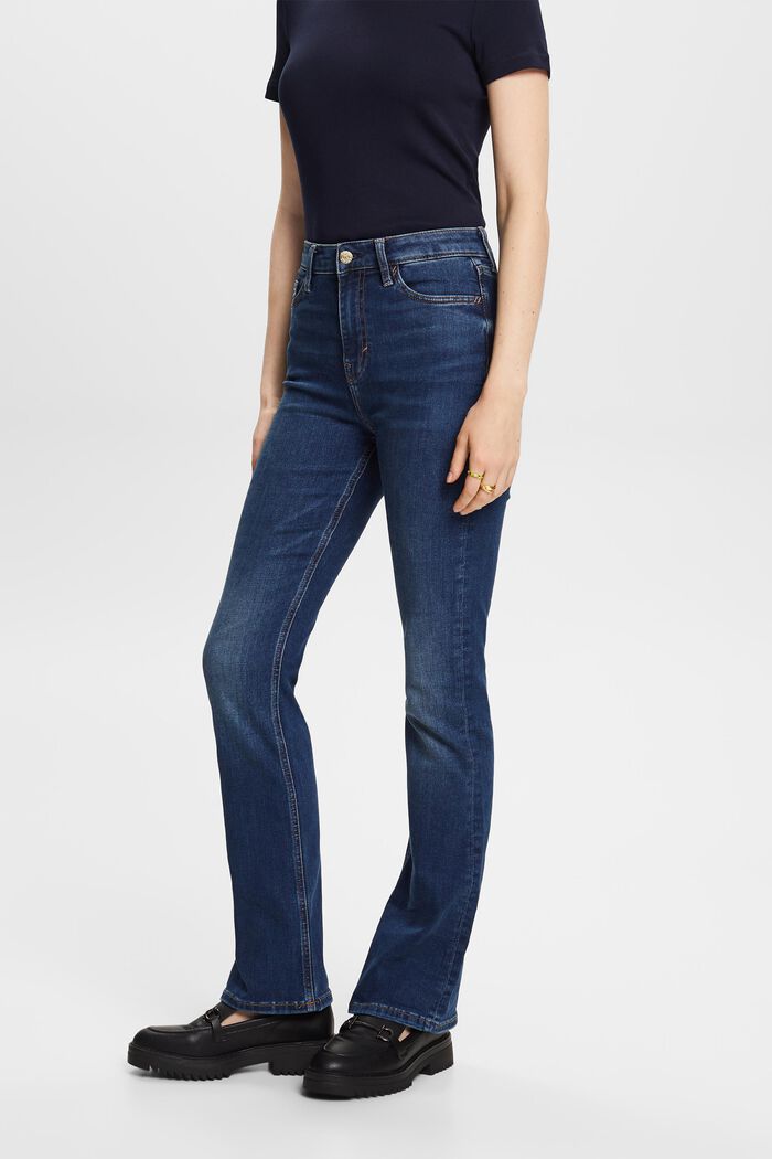 Recycelt: Bootcut-Jeans mit hohem Bund