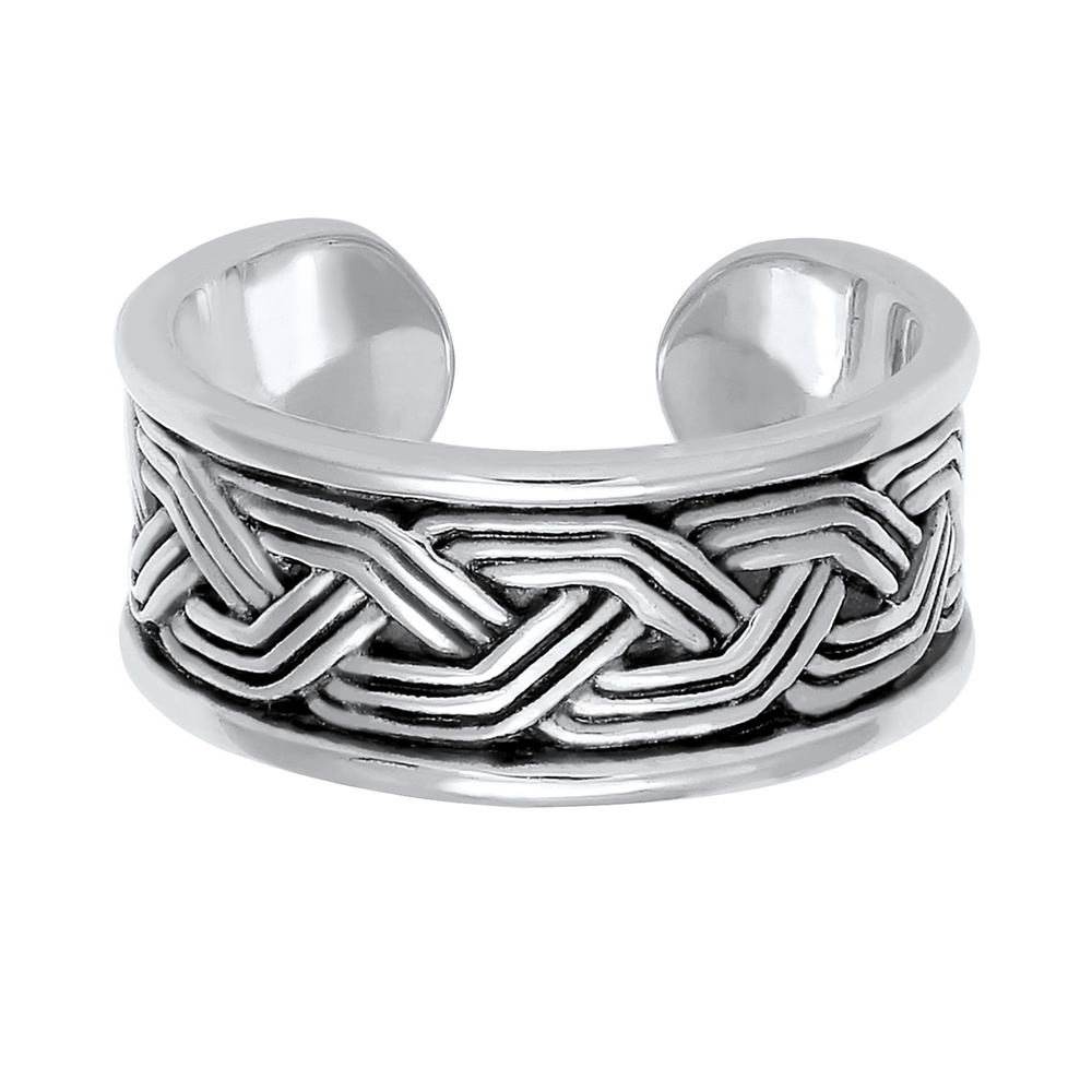 KUZZOI KUZZOI Bague Hommes bande ornement design ouvert en argent sterling 925 Bague