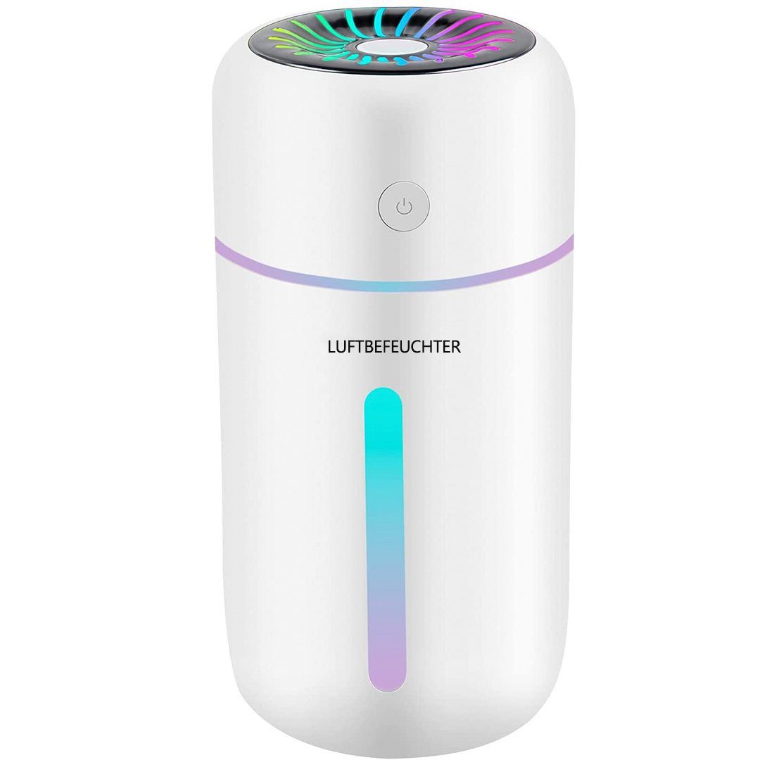 SOTOR Luftbefeuchter Mini Luftbefeuchter 300ml,Humidifier Wiederaufladbarer, Abschaltung und Nachtlichtfunktion, für Auto/ Büro/ Schlafzimmer
