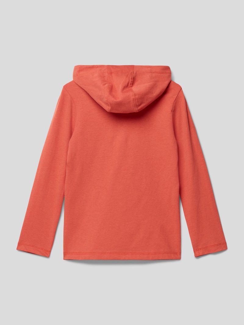 Hoodie mit Motiv-Print in terrakotta