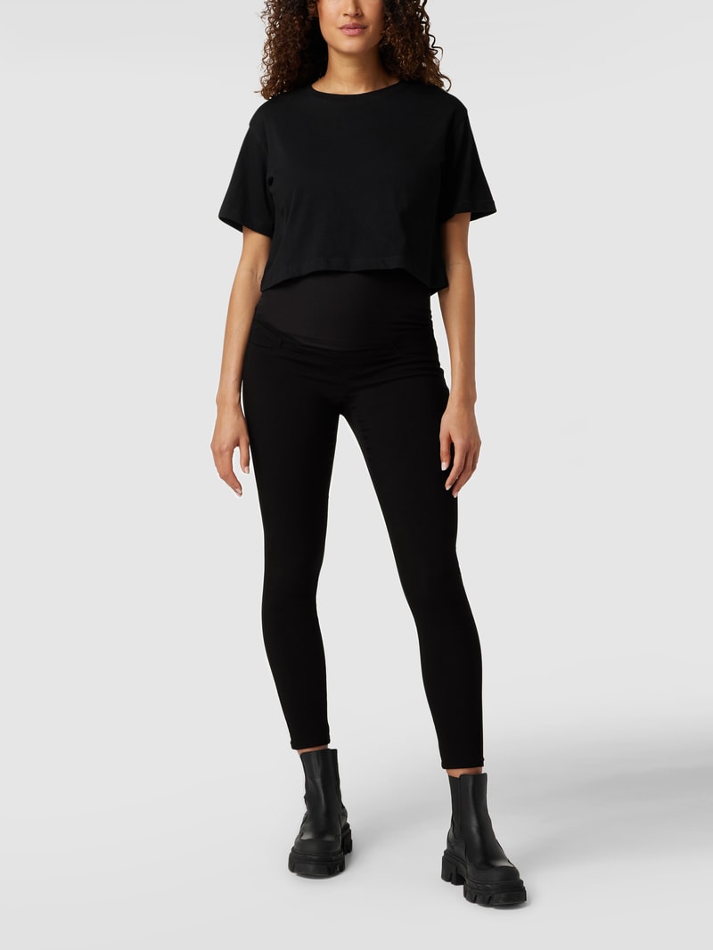 Umstands-Leggings mit elastischem Bund in schwarz