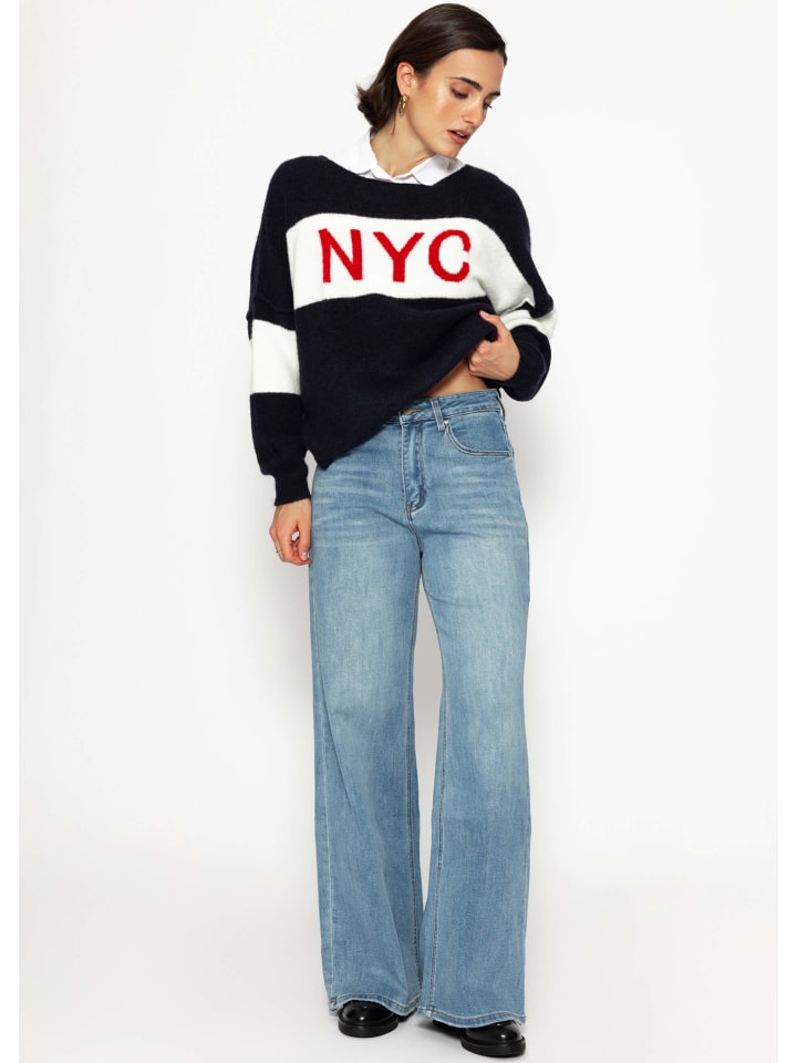SASSYCLASSY Jeans mit weitem Bein in Blau günstig kaufen