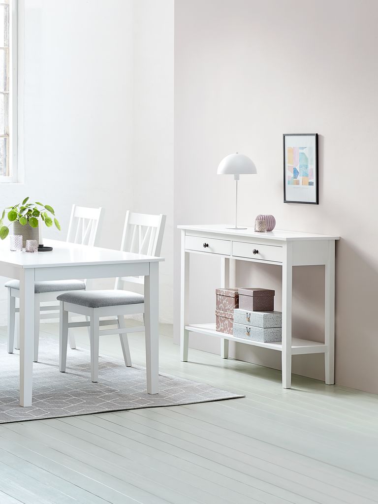 Konsola NORDBY 40x110 2 szuflady 1 półka biała