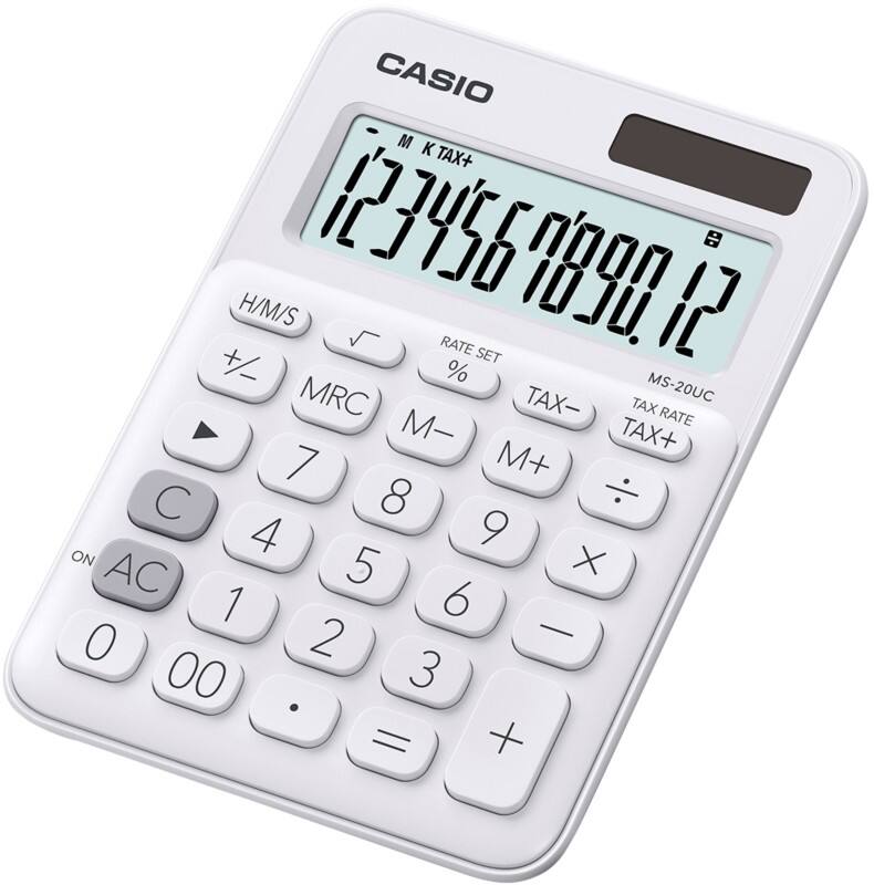 Casio Tischrechner MS-20UC-BU 12-stelliges Display Weiß