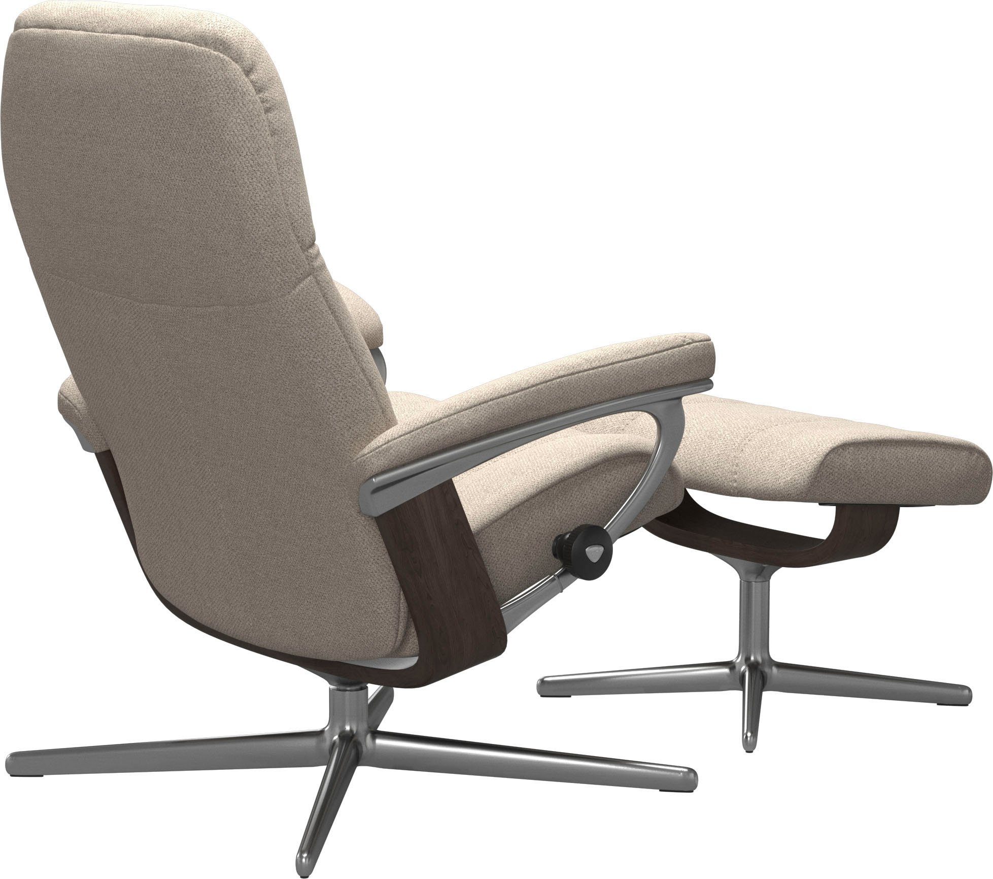 Stressless® Relaxsessel Consul (Set, Relaxsessel mit Hocker), mit Hocker, mit Cross Base, Größe S, M & L, Holzakzent Wenge