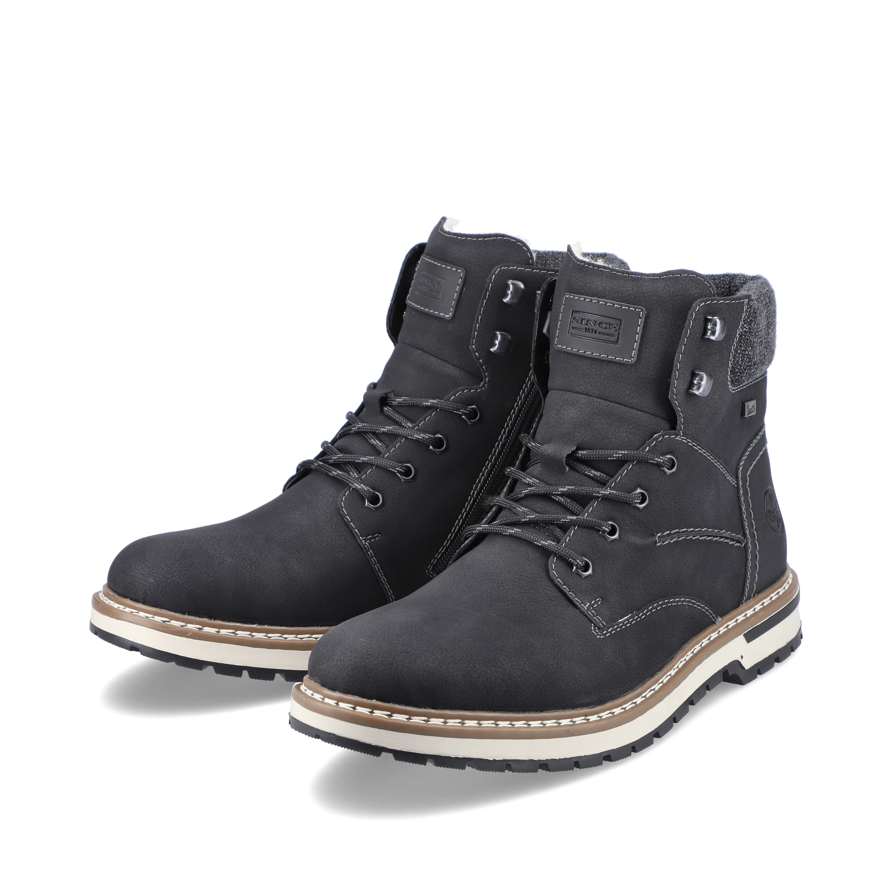 Rieker Herren Schnürstiefel tiefschwarz