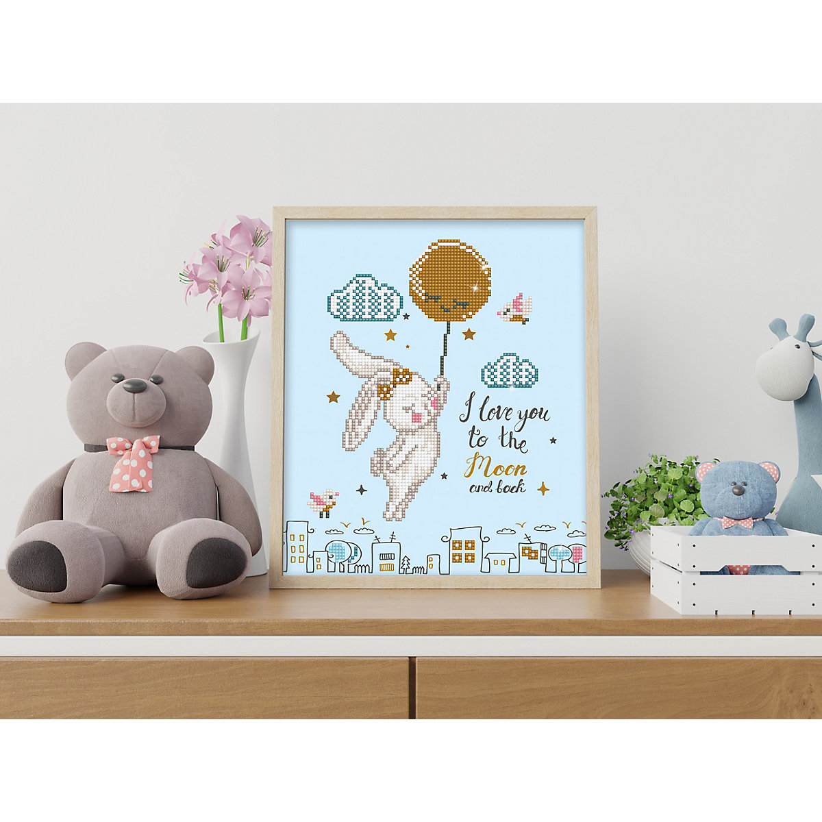 DIAMOND DOTZ® Original Diamond Painting "Love you to the moon & back“ 32 x 32 cm ab 8 Jahren (DD5.058)