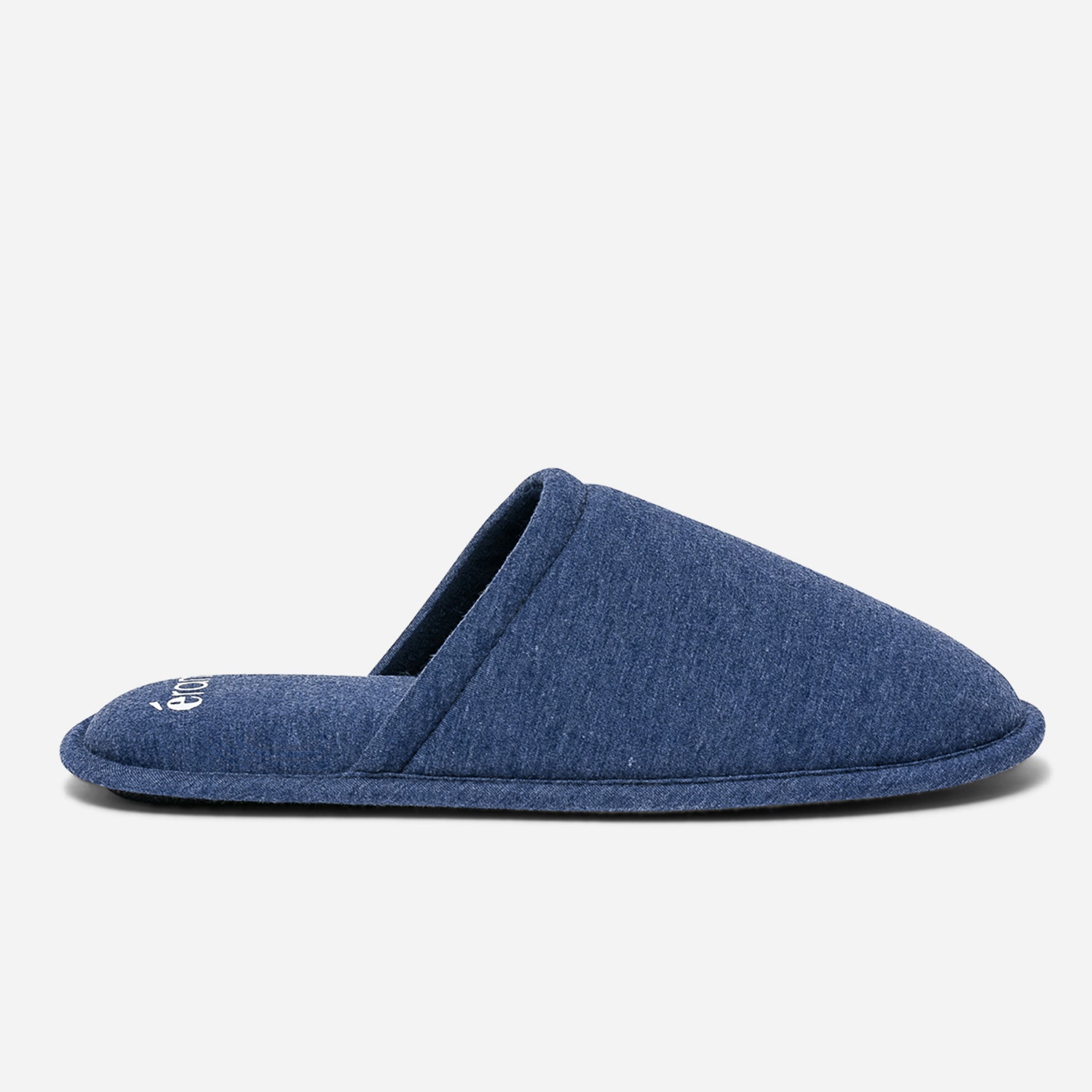 Chausson-mule bleu en textile