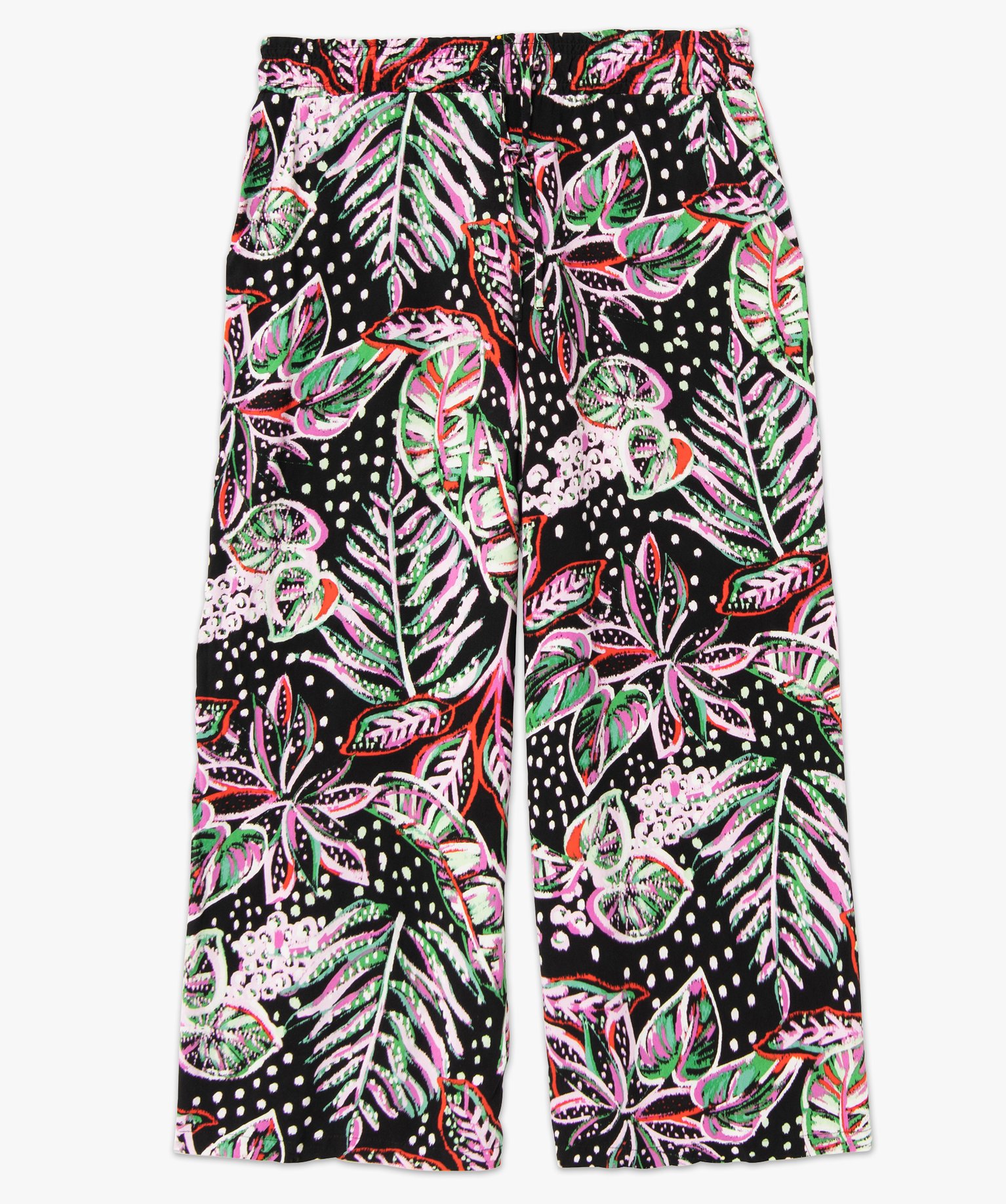 Pantacourt femme ample à motifs exotiques imprime | GEMO
