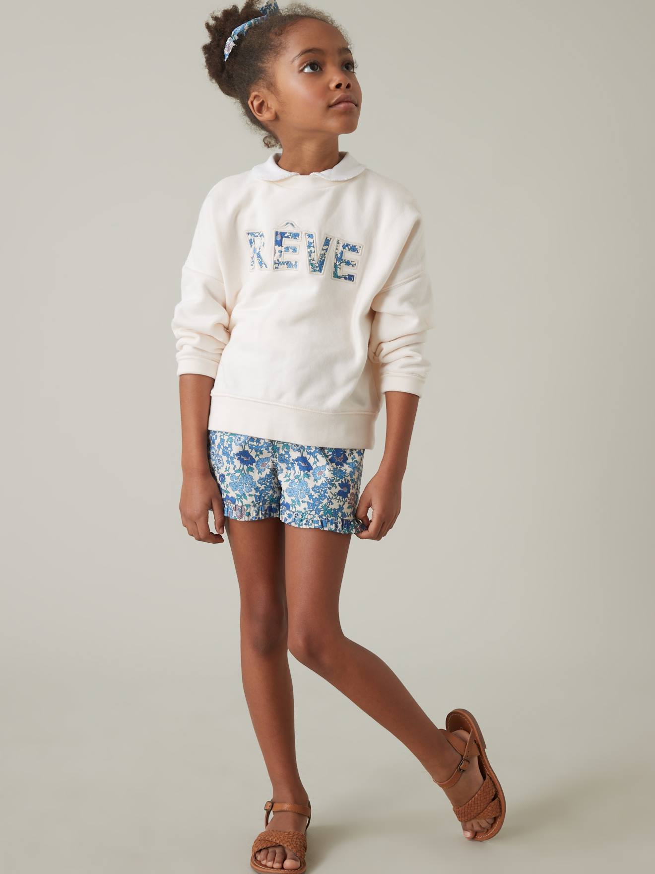 Cyrillus Mädchen Shorts aus Liberty-Stoff CYRILLUS - weiß bedruckt