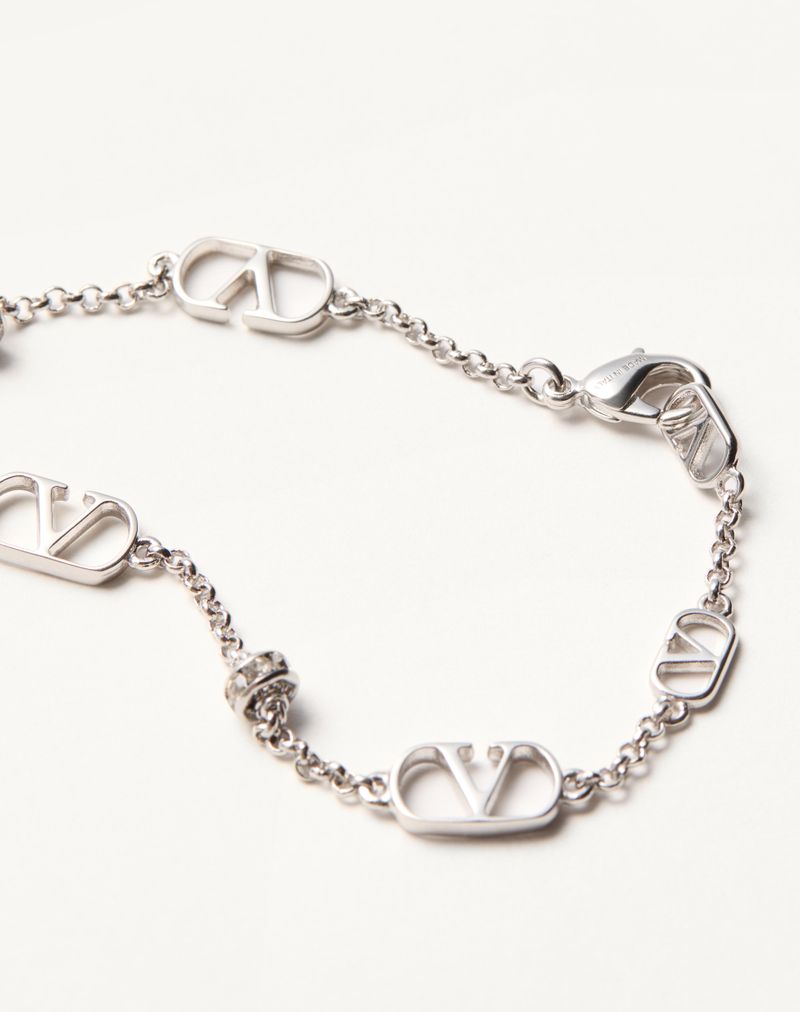 Pulseira VLogo Signature em Metal e Cristal