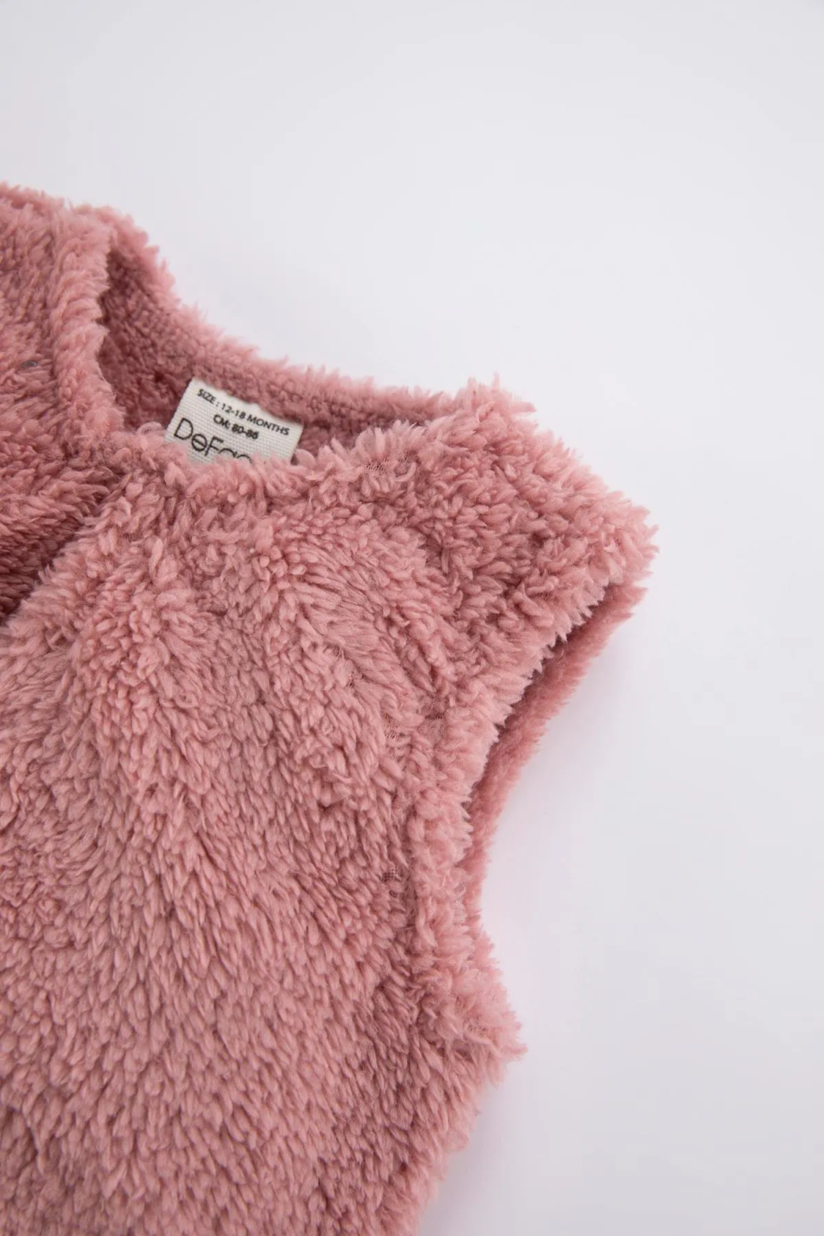 DeFacto  Geblümtes, langärmliges Kleid aus gekämmter Baumwolle für Babys und Mädchen, 2er-Set mit Strickjacke aus Plüsch