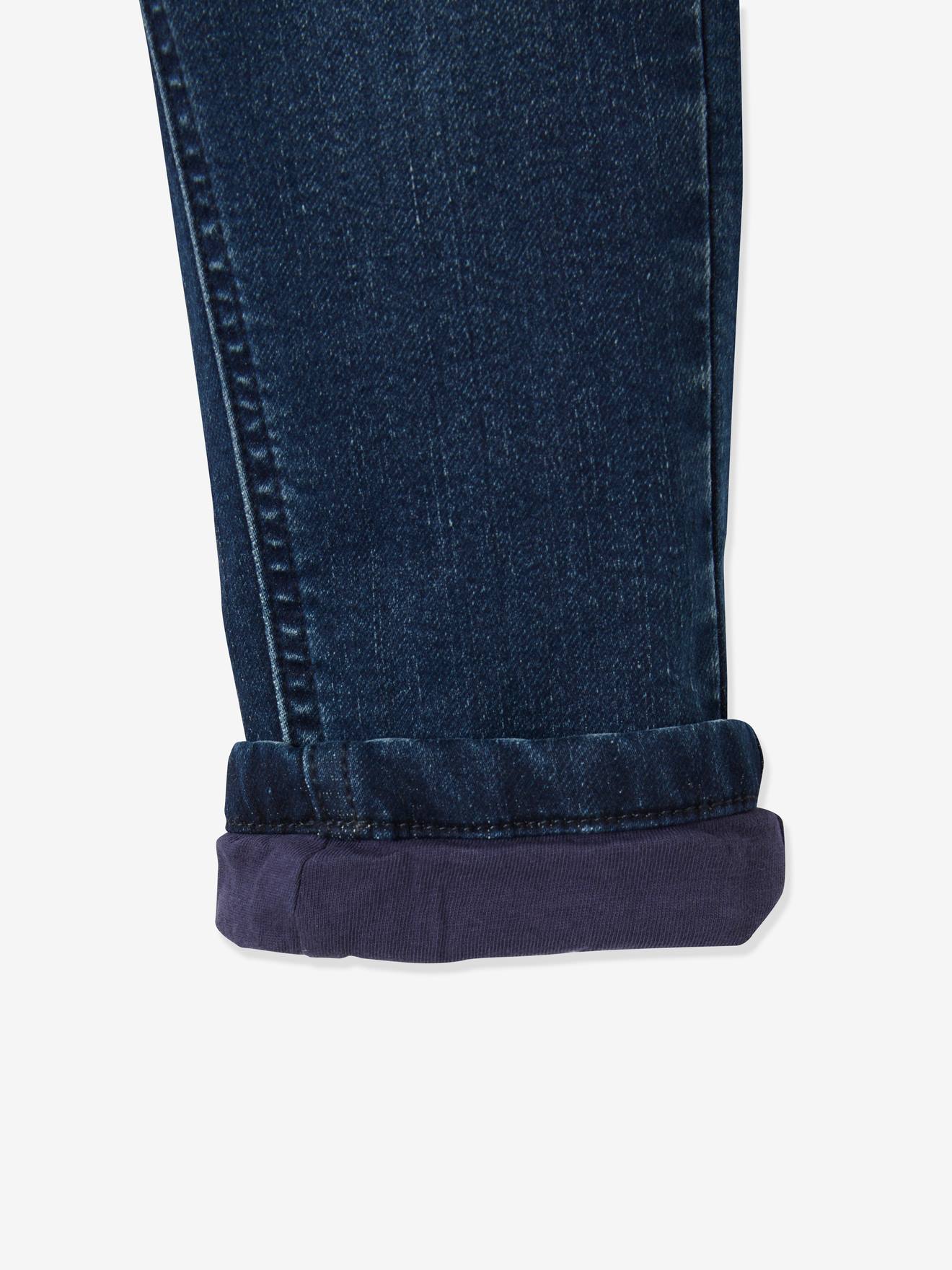 Jean droit doublé facile à enfiler garçon denim blue black