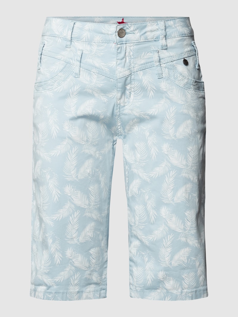 Shorts mit floralem Allover-Muster in bleu