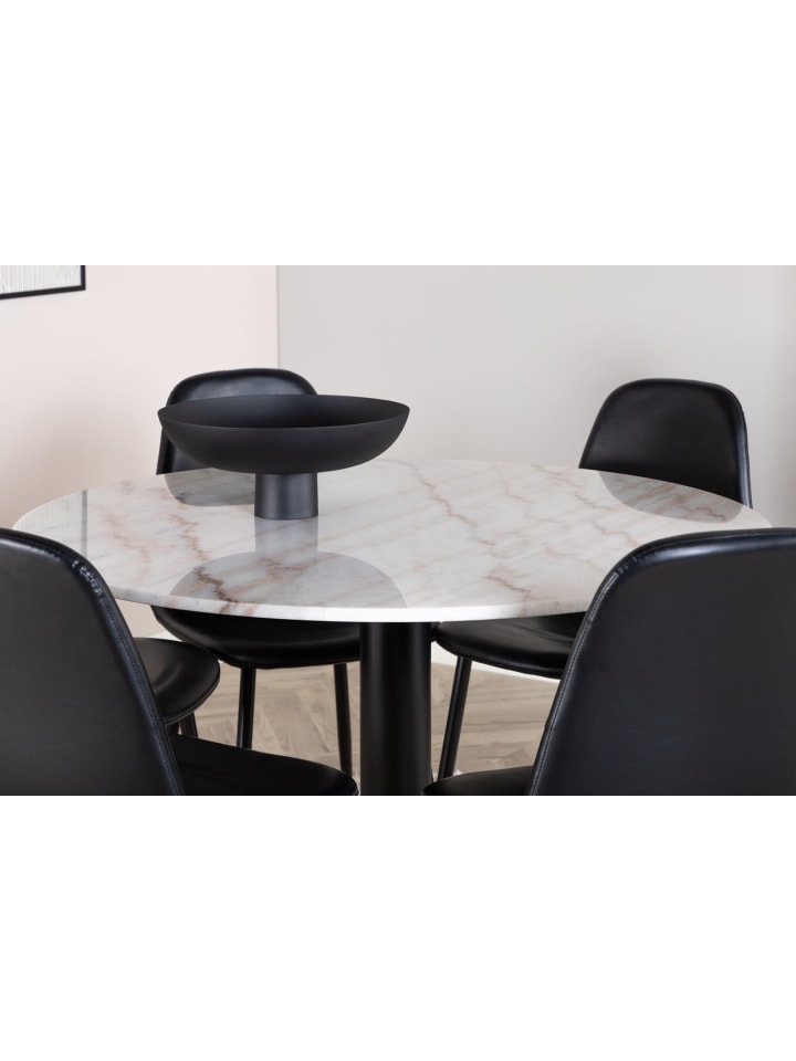 ebuy24 Essgruppe Estelle 77 (7-teilig) Schwarz 106 x 106 cm günstig kaufen onesize