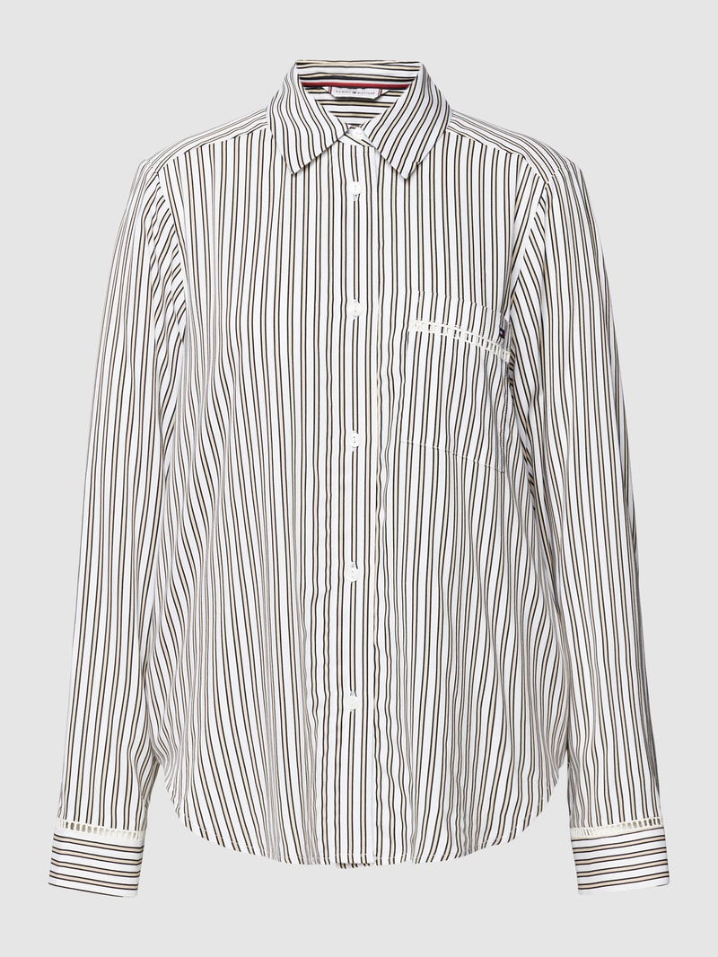 Pyjama-Oberteil mit Label-Stitching in beige