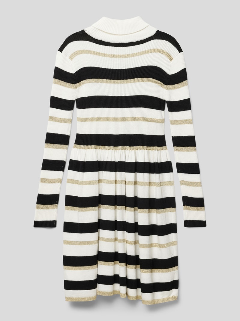 Strickkleid mit Streifenmuster in ecru