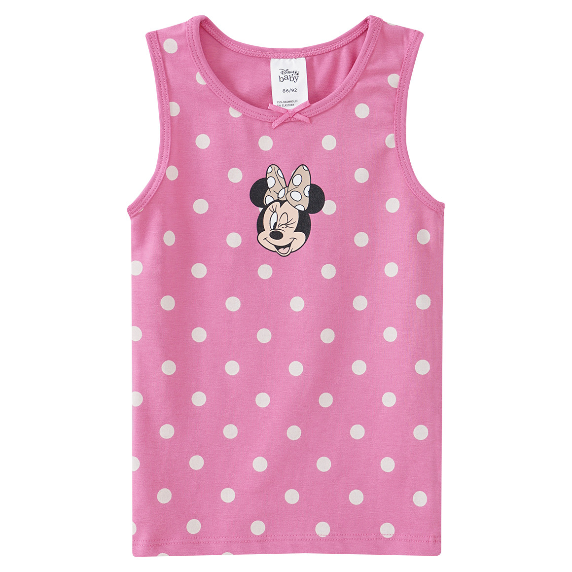 2 Minnie Maus Unterhemden mit Pünktchen