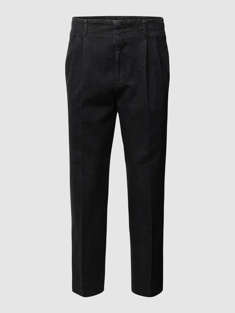 Hose mit fixierten Bundfalten Modell 'MAN WASHED WIDE LEG PANT' in jeans