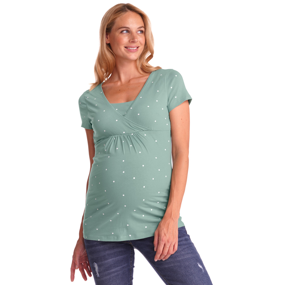 2 Damen Umstands-T-Shirts mit Stillfunktion