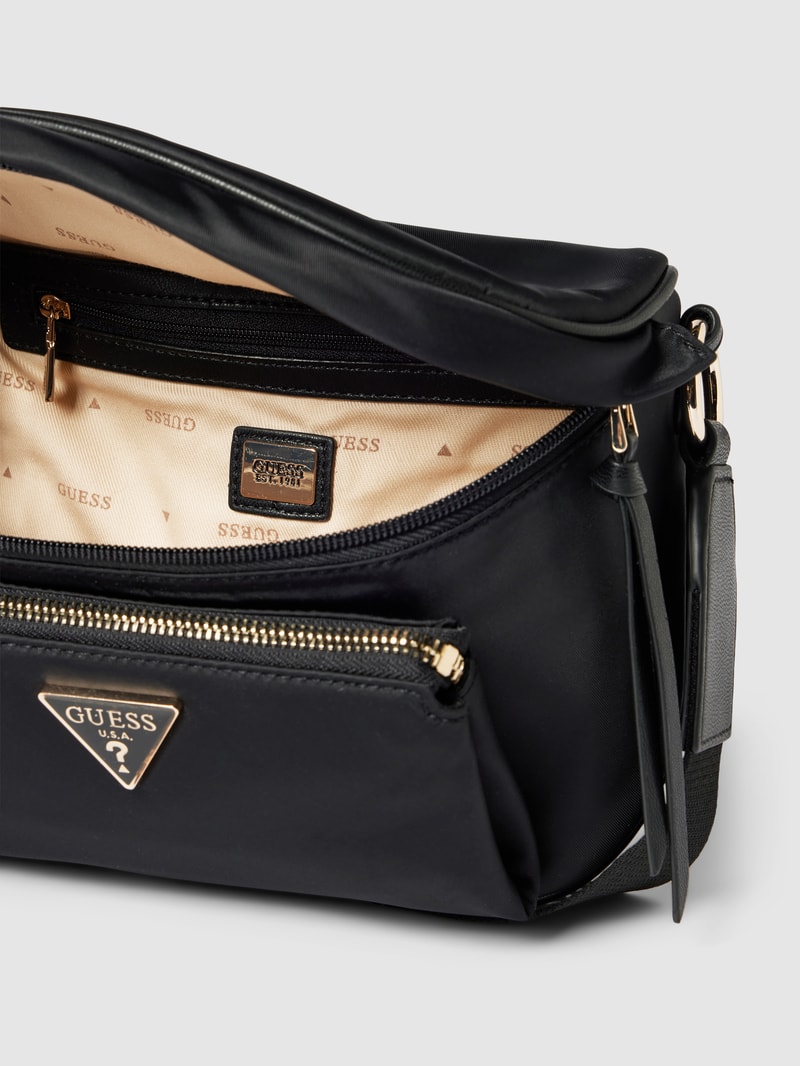 Umhängetasche mit Label-Detail Modell 'POWER PLAY MINI' in schwarz
