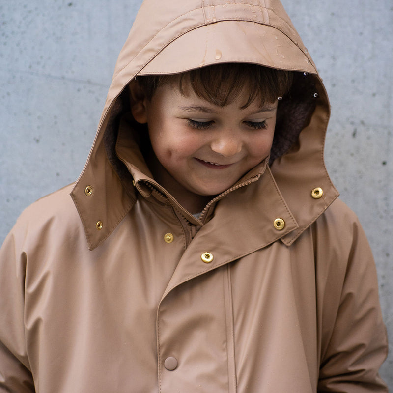 aarhus rain jacket wool caramel - Braun
