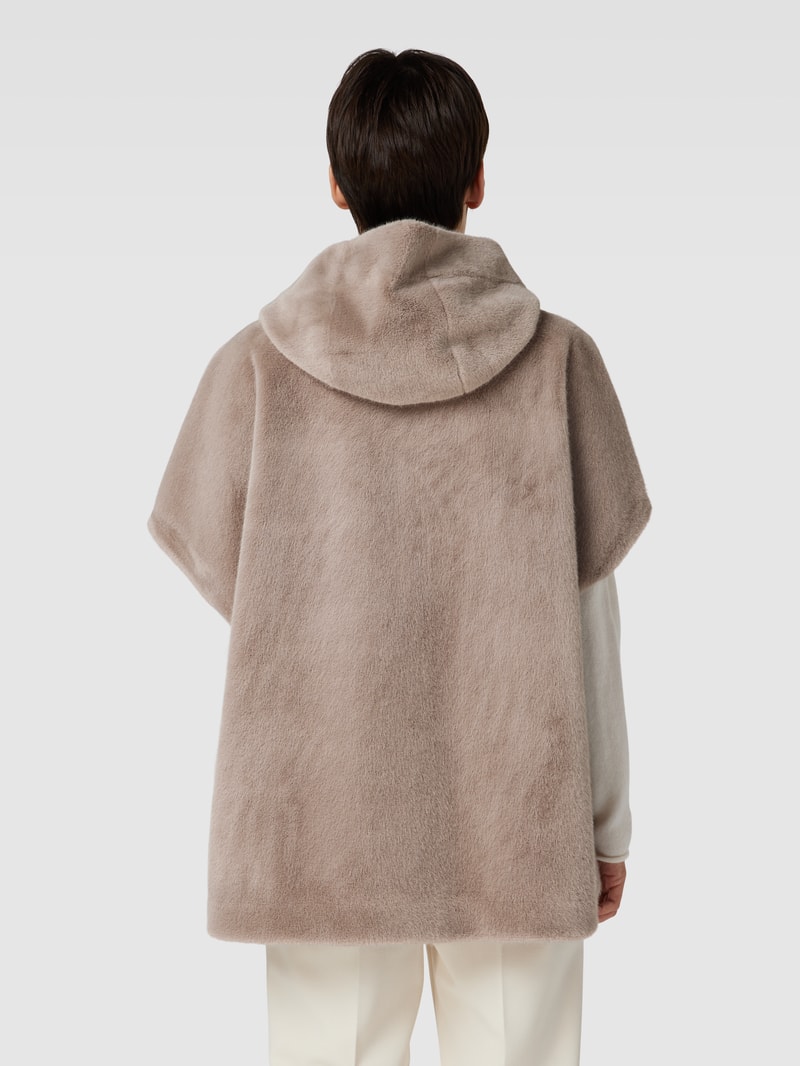 Jacke mit Kunstfell in taupe