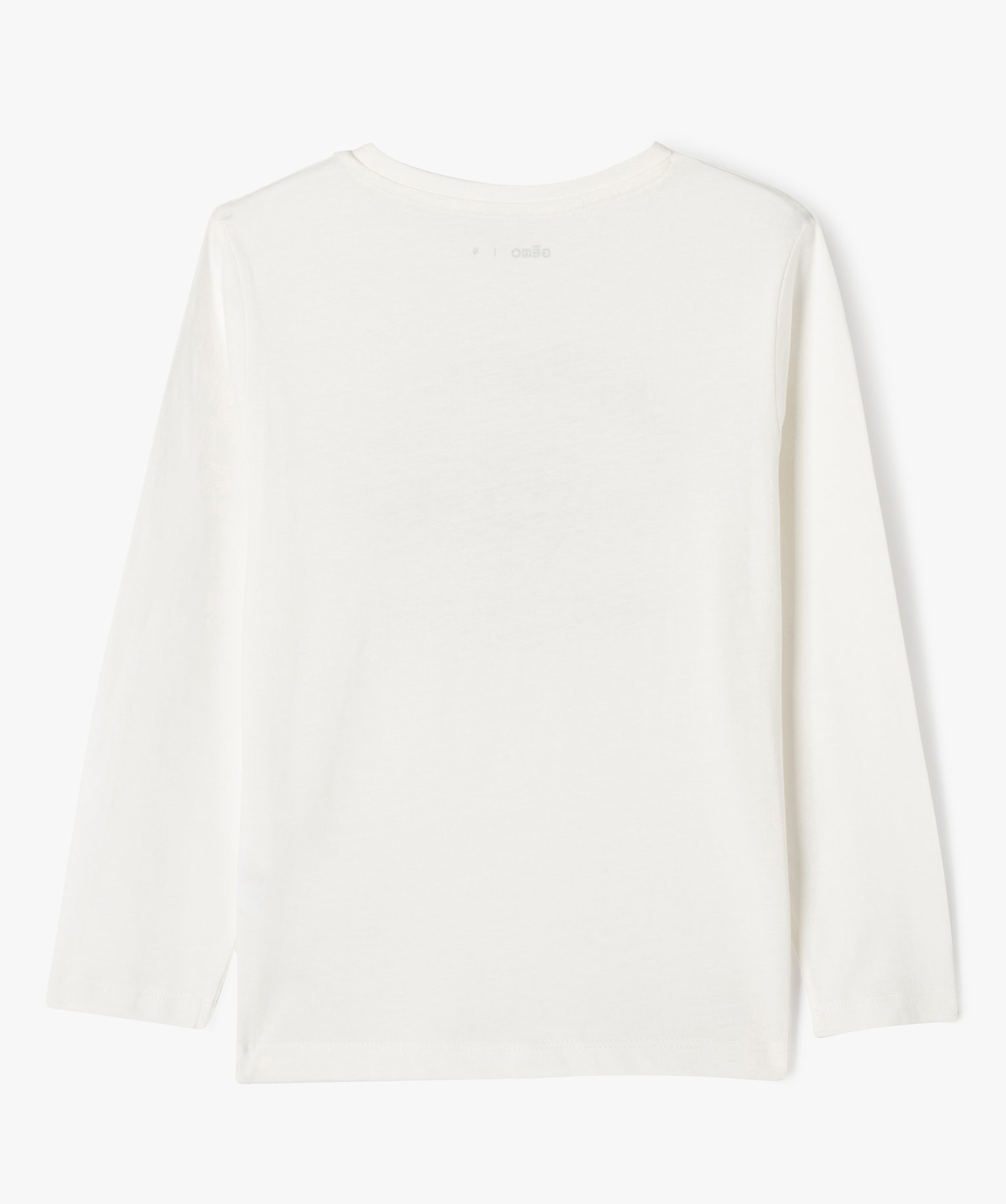Tee-shirt à manches longues avec motif ecru | GEMO