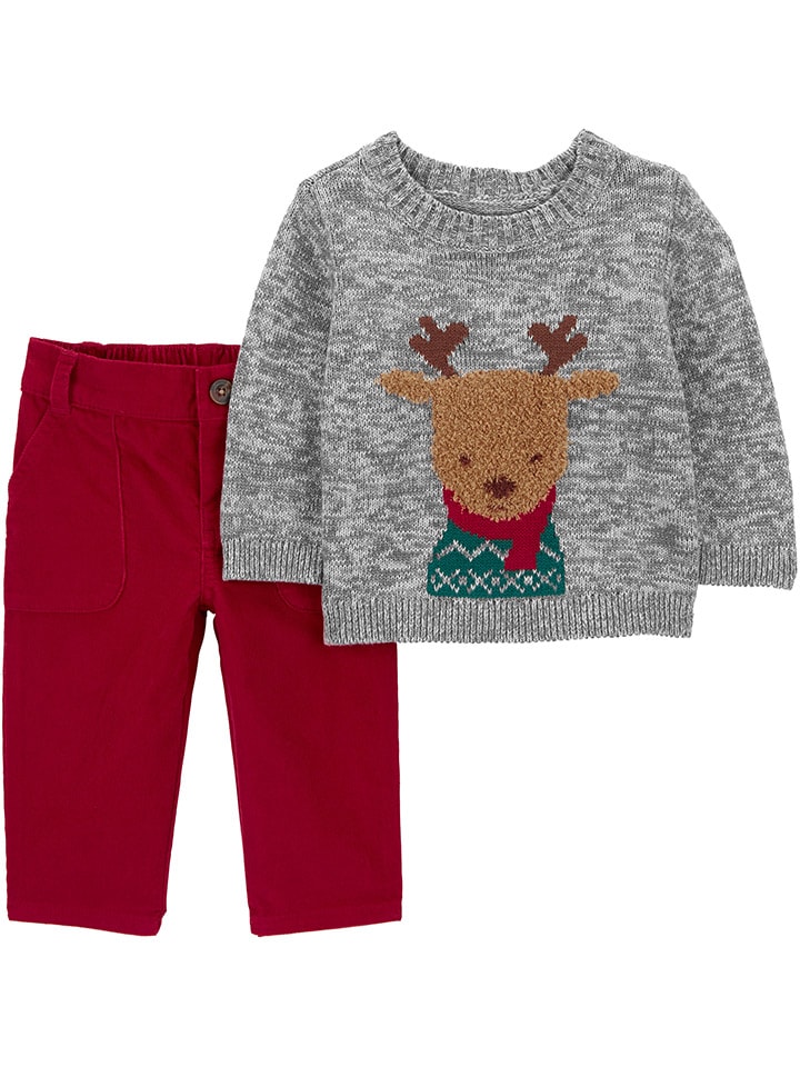 carter's 2tlg. Outfit in Grau/ Rot günstig kaufen