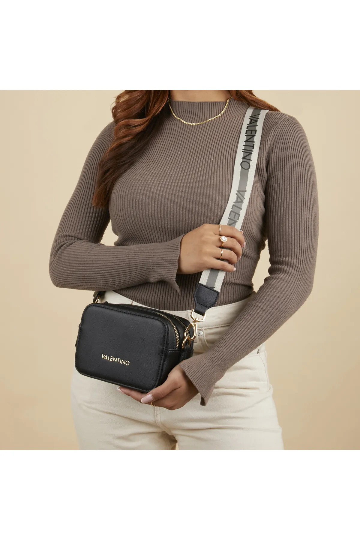 100de100Gübre  Valentino Bags Umhängetasche VBS7B306NERO