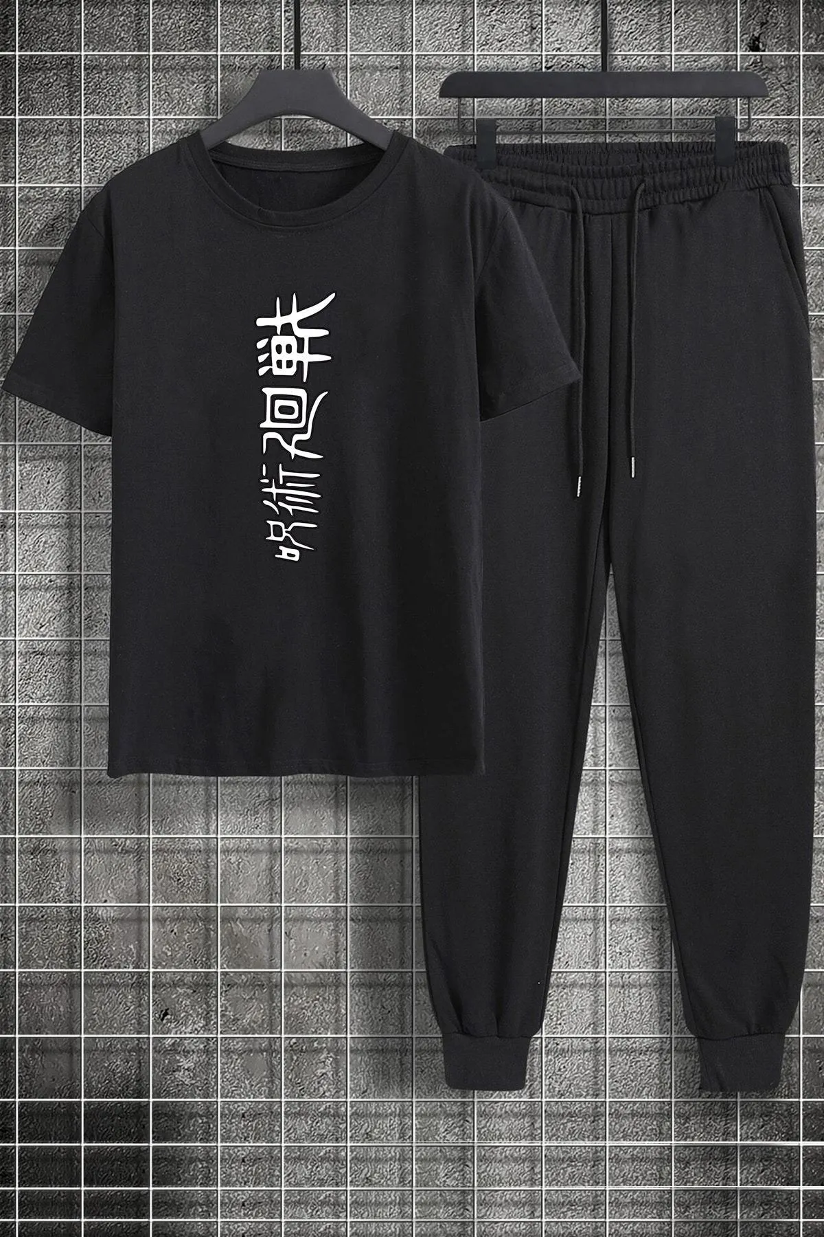 uyguntarz  Bedrucktes zweiteiliges Unisex-Jujutsu-Kaisen-Trainingsanzug-Set