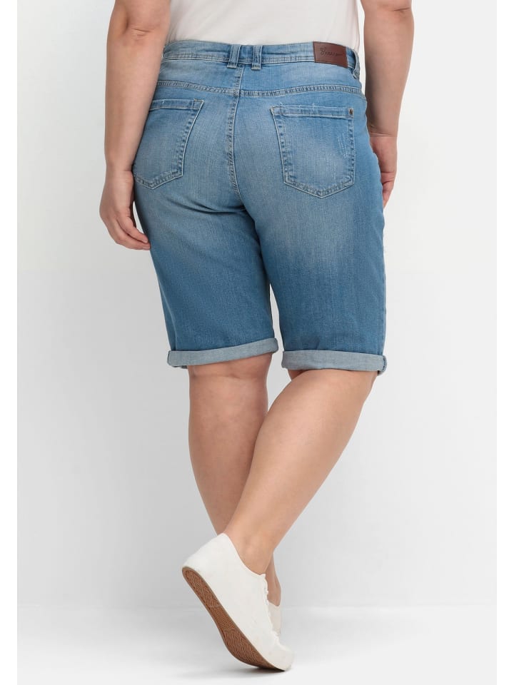 sheego Jeans-Bermudas in light blue Denim günstig kaufen