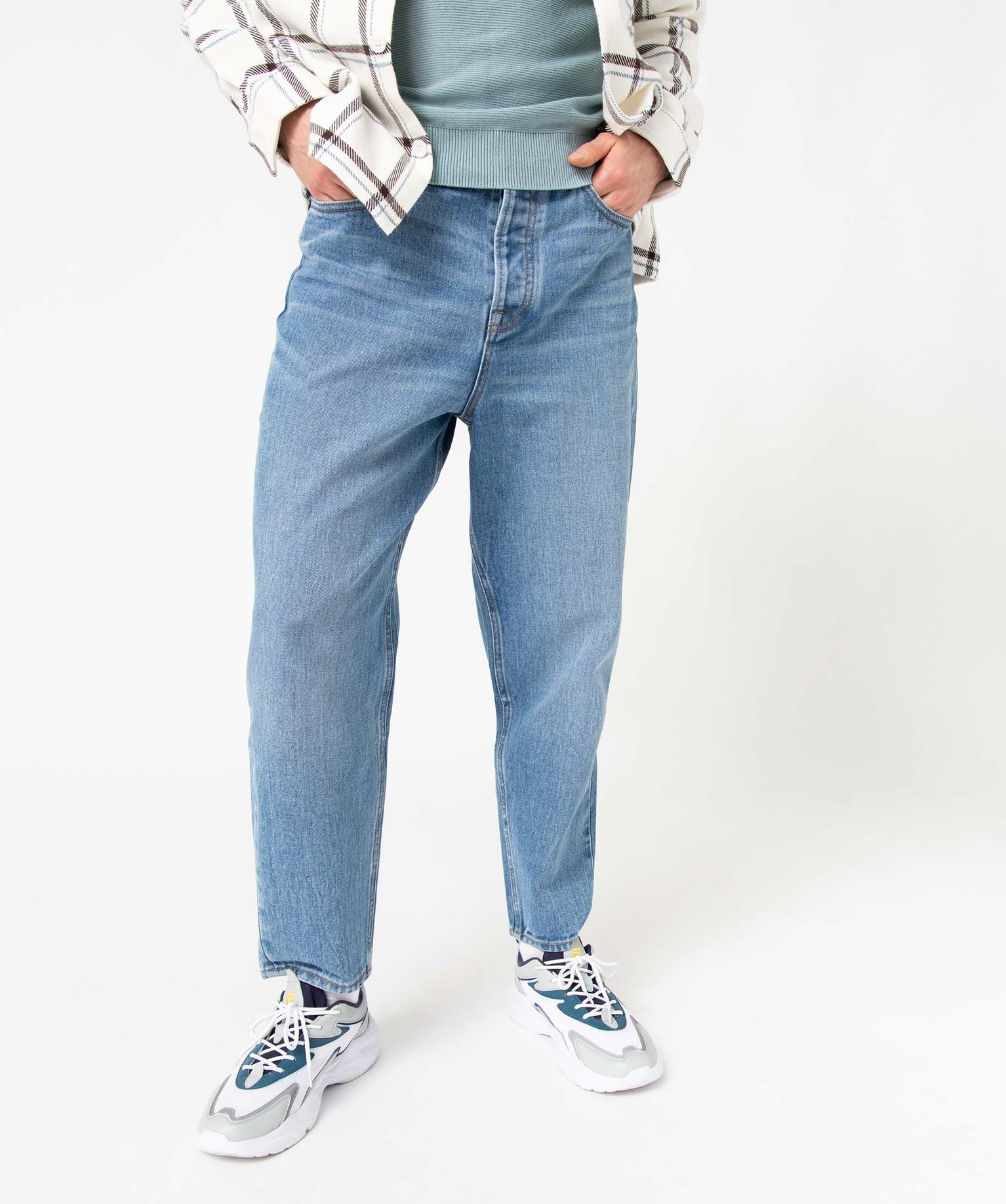 Jean homme coupe loose et délavé stone | GEMO